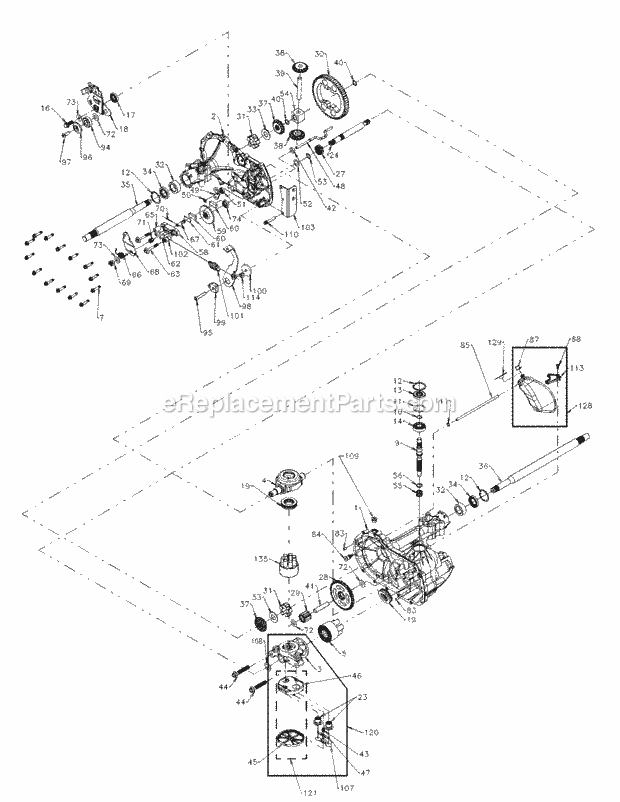 Transmission 618-0667a Splined Axle Diagram and Parts List for LT1022 13AB11CH710, 13AB11CH712 Cub Cadet Lawn Tractor